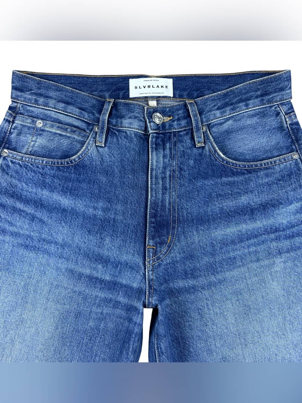 SLVRLAKE Sophie High Rise Straight Leg Jeans Size 28 Blue Denim Luxury USA - Picture 4 of 14